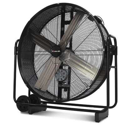 BAUMR-AG 42' 1067mm 660W Industrial Mobile Floor Drum Fan, Belt Drive, Tilting, Large, Commercial, Heavy-duty Frame, EESS Certified