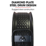 BAUMR-AG 42' 1067mm 660W Industrial Mobile Floor Drum Fan, Belt Drive, Tilting, Large, Commercial, Heavy-duty Frame, EESS Certified - Top-Down View