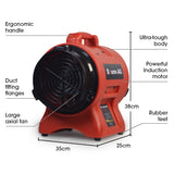 BAUMR-AG 200mm (8 inch) Portable Air Blower Mover Axial Ventilation Extraction Fan