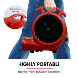 BAUMR-AG Carpet Floor Dryer Air Mover Blower Fan, 3-Speed, 700CFM, Commercial/Home