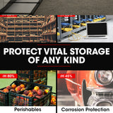 BAUMR-AG 50L/day Commercial Industrial LGR Air Dehumidifier for Mould, Portable, Stackable, LCD Display, Wheels - Low Angle