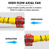 BAUMR-AG 200mm (8 inch) Portable Axial Air Mover Blower Fan with 10m Ventilation Duct - Top-Down View
