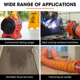 BAUMR-AG 300mm (12 inch) Portable Air Blower Mover Axial Ventilation Extraction Fan - Low Angle