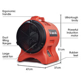BAUMR-AG 300mm (12 inch) Portable Air Blower Mover Axial Ventilation Extraction Fan - Rear View