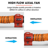 BAUMR-AG 300mm (12 inch) Portable Air Blower Mover Axial Ventilation Extraction Fan - Top-Down View