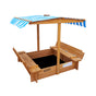 Mazam Kids Sandpit Wooden Sandbox Beach with Canopy