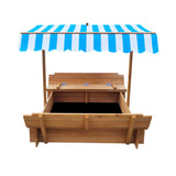 Mazam Kids Sandpit Wooden Sandbox Beach with Canopy - Side View