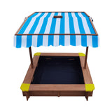Mazam Sandpit Kids Toy Sandbox with Canopy 95 x 95 x 95cm - Front View