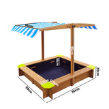 Mazam Sandpit Kids Toy Sandbox with Canopy 95 x 95 x 95cm - Side View