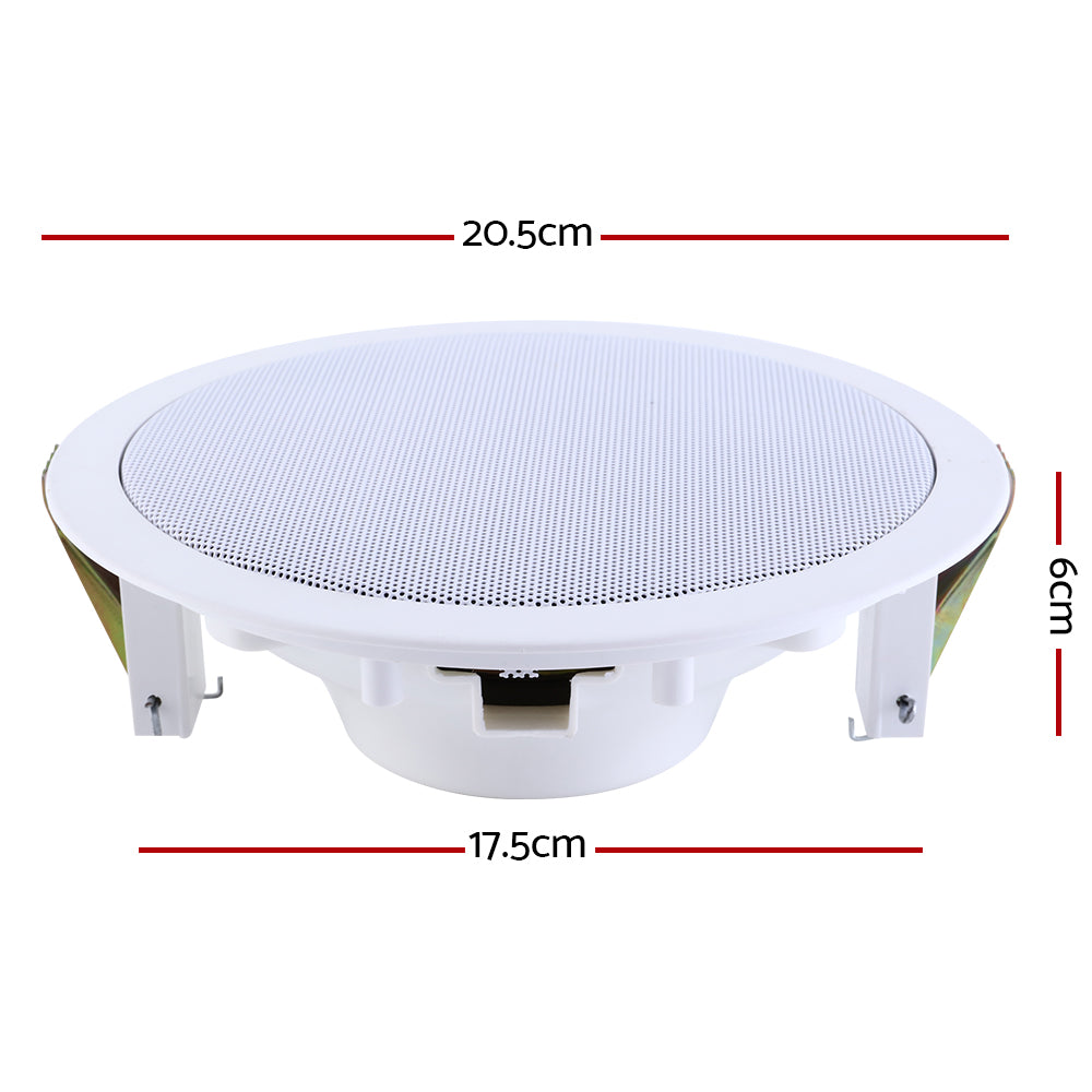 Giantz 6-Inch In-Ceiling Speakers - Home Audio Stereo System (Set of 6)