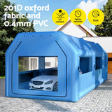 Giantz Inflatable Spray Booth Car Paint Tent 1000X500X350cm 2 Blowers Filter Mobile Garage Workstation - 45-Degree Angle