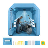 Giantz Inflatable Paint Booth 2.5X2.5X3M Inflatable Spray Booth with 550W Powerful Blower and Air Filter System, Round Roof with Light Hook, for Painting Bicycle, Motorcycle, Furniture Refinishing DIY - Low Angle