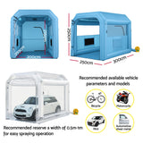 Giantz Inflatable Paint Booth 2.5X2.5X3M Inflatable Spray Booth with 550W Powerful Blower and Air Filter System, Round Roof with Light Hook, for Painting Bicycle, Motorcycle, Furniture Refinishing DIY - Front View
