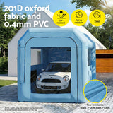 Giantz Inflatable Paint Booth 2.5X2.5X3M Inflatable Spray Booth with 550W Powerful Blower and Air Filter System, Round Roof with Light Hook, for Painting Bicycle, Motorcycle, Furniture Refinishing DIY - Side View