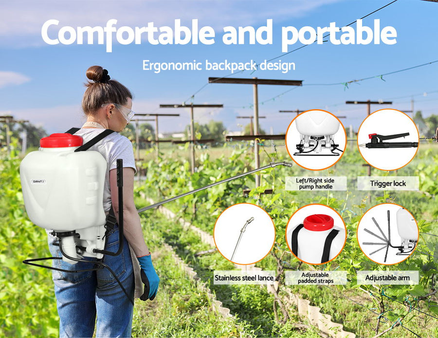 Giantz Weed Sprayer 15L Knapsack Backpack Garden Spray, image 5