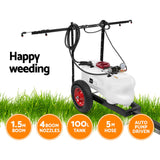 Giantz Weed Sprayer 100L Trailer 1.5M Boom Garden Spray - Top-Down View