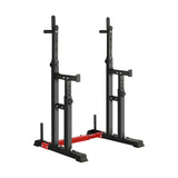 Finex Adjustable Squat Rack Barbell Bar Stand Black - Side View