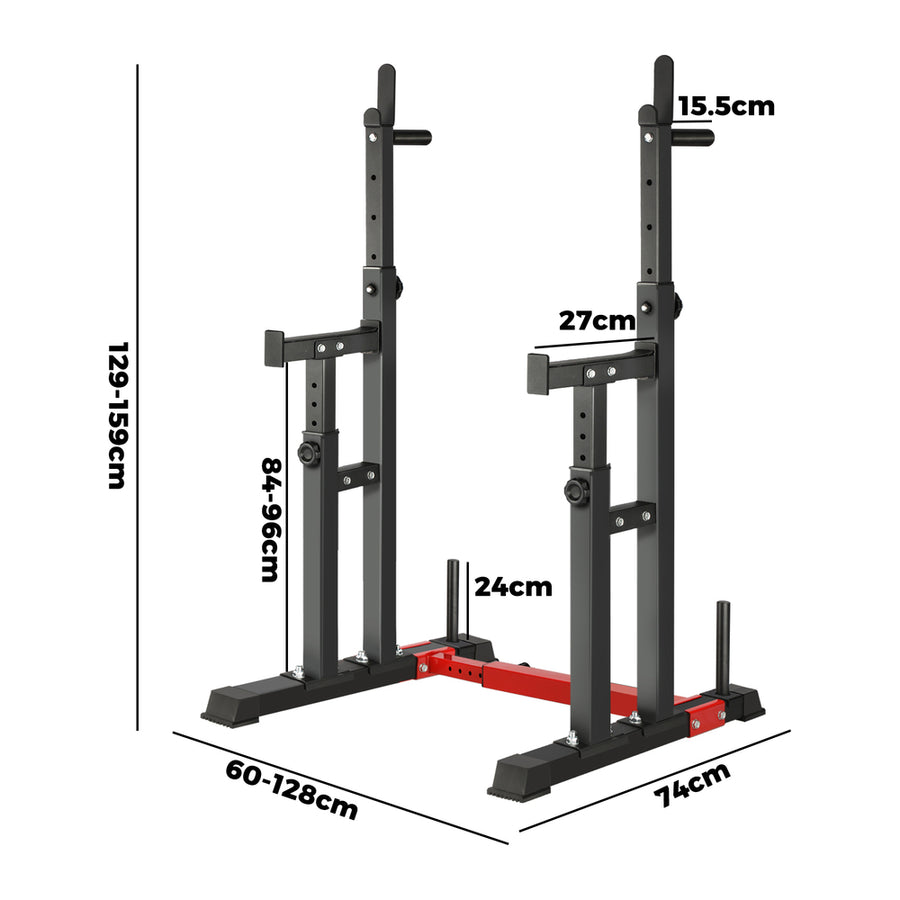 Finex Adjustable Squat Rack Barbell Bar Stand Black
