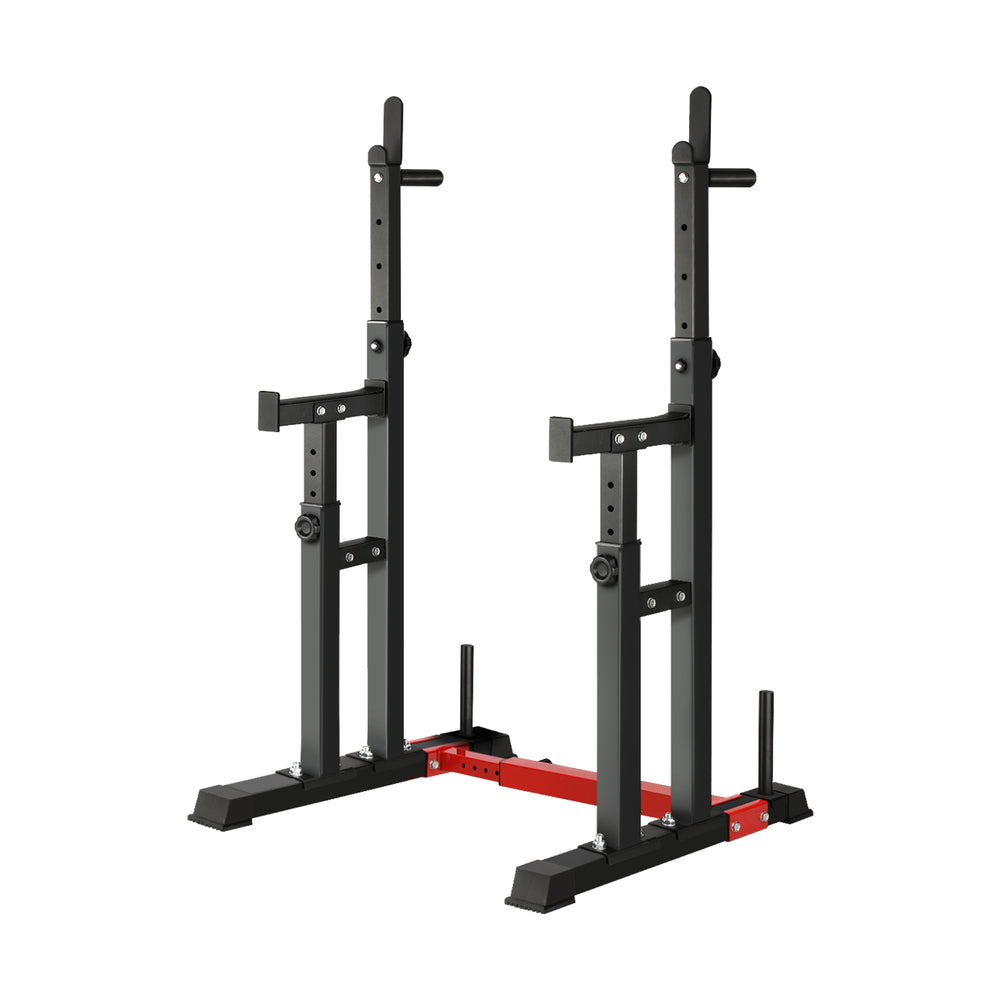 Finex Adjustable Squat Rack Barbell Bar Stand Black