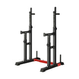 Finex Adjustable Squat Rack Barbell Bar Stand Black - Rear View