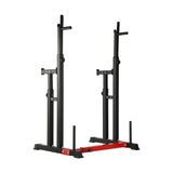 Finex Adjustable Squat Rack Barbell Bar Stand Black - Top-Down View