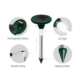 10X Solar LED Snake Repeller Multi Pulse Plus Ultrasonic Pest Rodent Repellent - Side View