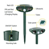 Gardeon Solar-Powered Ultrasonic Snake Deterrent Device - Top-Down View