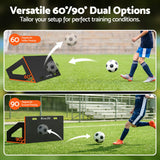 Everfit Soccer Rebounder Board 100x40cm Football Rebound Wall with 2 Angles - Rear View