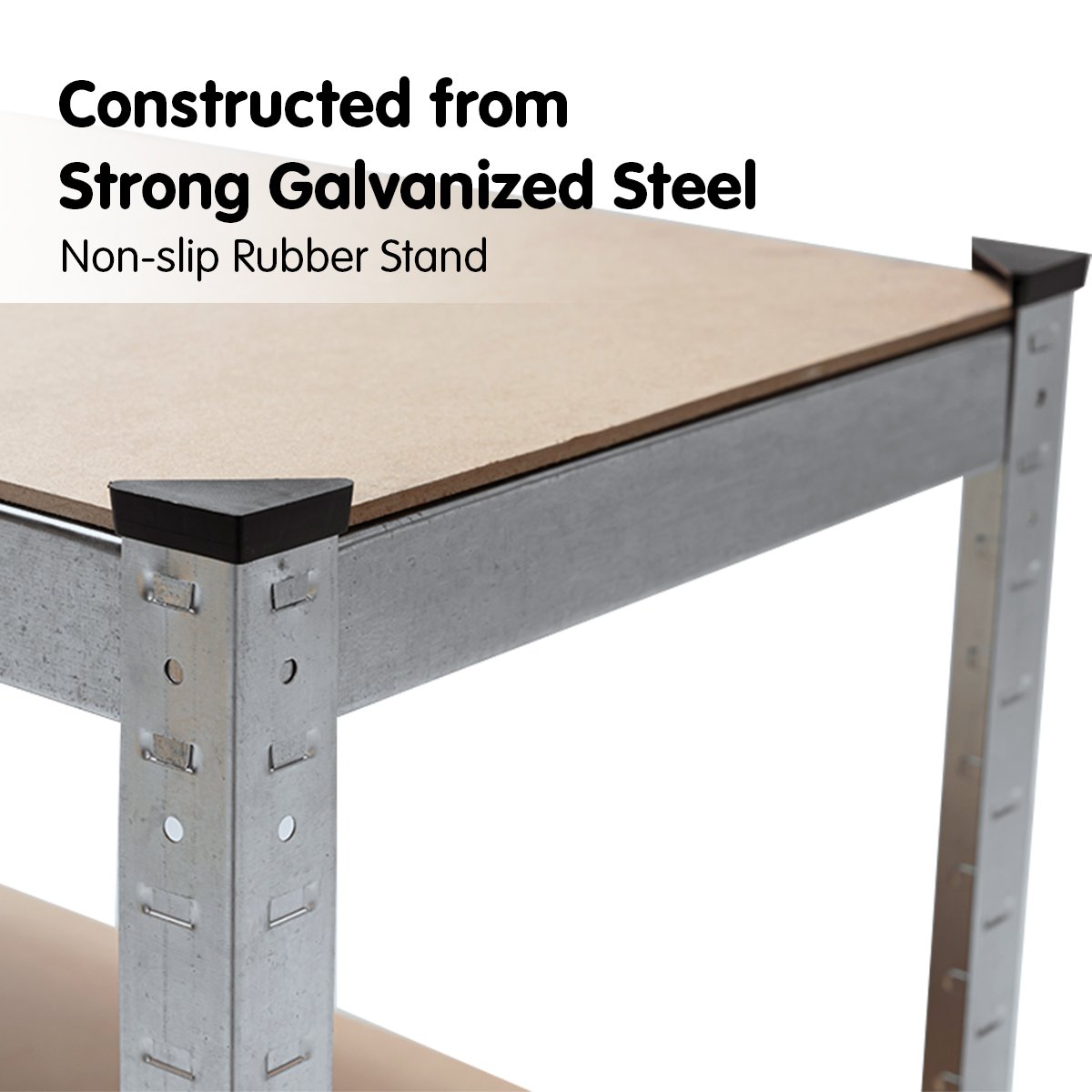 5 Shelf Adjustable Storage Rack Work Table Galvanized Steel 180x90cm