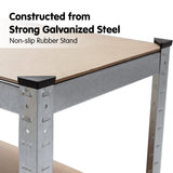 5 Shelf Adjustable Storage Rack Work Table Galvanized Steel 180x90cm - Rear View