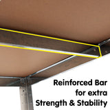 5 Shelf Adjustable Storage Rack Work Table Galvanized Steel 180x90cm - Close-Up Angle
