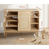 Oikiture Shoes Storage Cabinet 4 Closed & 3 Open Shelves