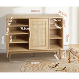 Oikiture Shoes Storage Cabinet 4 Closed & 3 Open Shelves - Close-Up Angle