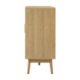 Oikiture Shoes Storage Cabinet 4 Closed & 3 Open Shelves