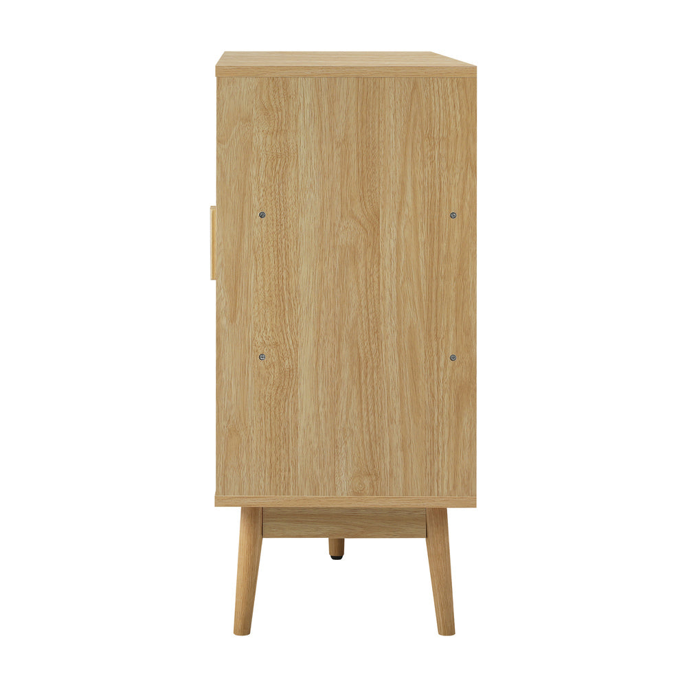 Oikiture Shoes Storage Cabinet 4 Closed & 3 Open Shelves
