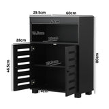 Oikiture Shoes Storage Cabinet 2 Doors Black Set of 2