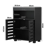 Oikiture Shoes Storage Cabinet 2 Doors Black Set of 2 - Extra Image