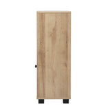Oikiture Shoes Storage Cabinet Organiser Shelf 2 Doors Brown