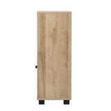 Oikiture Shoes Storage Cabinet Organiser Shelf 2 Doors Brown - Extra Image