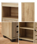 Oikiture Shoes Storage Cabinet Organiser Shelf 2 Doors Brown