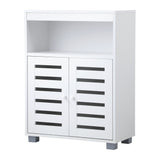 Oikiture Shoes Storage Cabinet Organiser Shelf 2 Doors White