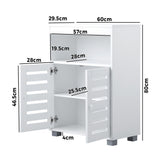 Oikiture Shoes Storage Cabinet Organiser Shelf 2 Doors White