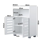Oikiture Shoes Storage Cabinet Organiser Shelf 2 Doors White - Rear View