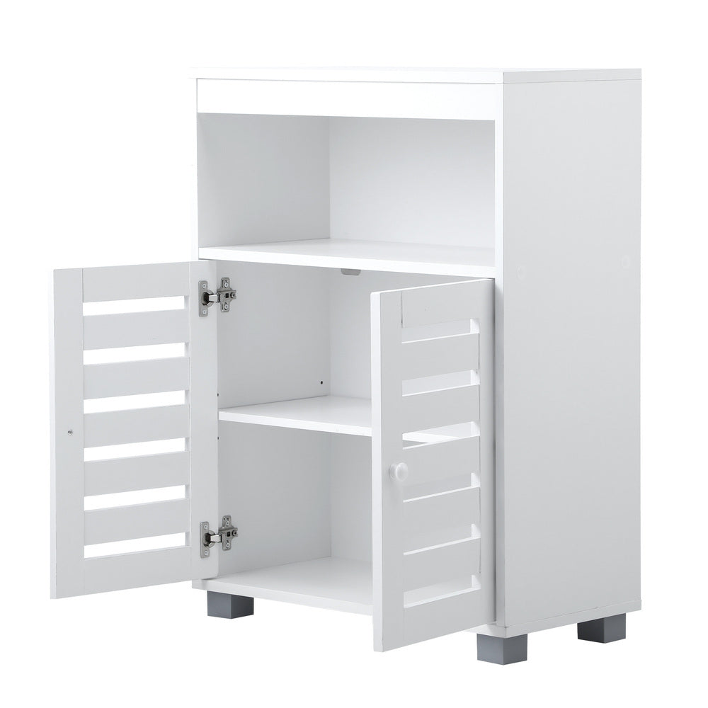 Oikiture Shoes Storage Cabinet Organiser Shelf 2 Doors White