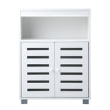 Oikiture Shoes Storage Cabinet 2 Doors White Set of 2