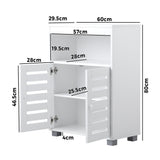 Oikiture Shoes Storage Cabinet 2 Doors White Set of 2