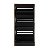 Oikiture Shoe Storage Cabinet 3 Doors 45 Pairs Black