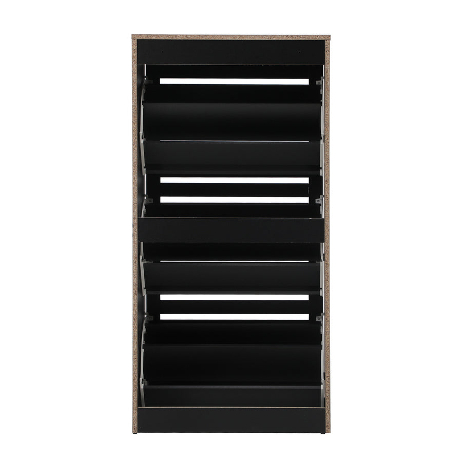 Oikiture Shoe Storage Cabinet 3 Doors 45 Pairs Black