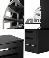 Oikiture Shoe Storage Cabinet 3 Doors 45 Pairs Black