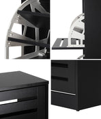 Oikiture Shoe Storage Cabinet 3 Doors 45 Pairs Black